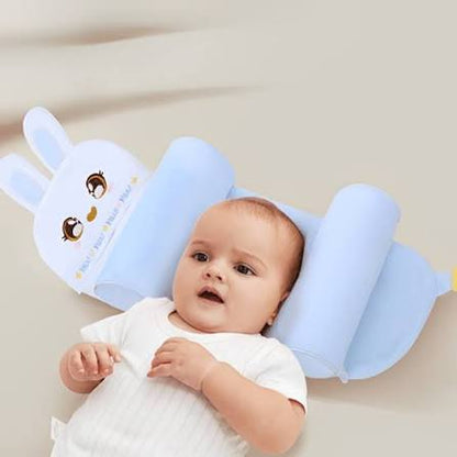 Baby Adjustable Sleeping Pillow Cushion | Newborn Head Support Soft Mattress | Anti-Flat Head Baby Bed (Pink Cartoon Design)